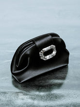 Black Camelia Satin Clutch | HP - Fashion Clinic