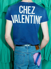 Valentino Garavani Blue Cotton T-Shirt with Chez Valentino Print