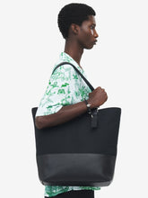 Alexander McQueen Black T-Bar Shopper in Canvas and Leather