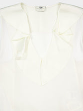 Fendi White Asymmetric Bias-Cut Dress