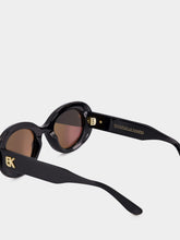 Emmanuelle Khanh Black Queen Oval Acetate Sunglasses