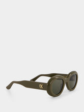 Emmanuelle Khanh Olive Green Oval Queen Sunglasses