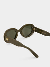 Emmanuelle Khanh Olive Green Oval Queen Sunglasses