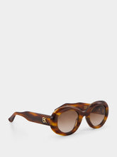 Emmanuelle Khanh Flamme Havana Oval Queen Sunglasses
