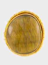 Sylvia Toledano Gold Macaron Tiger Eye Ring