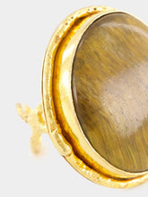 Sylvia Toledano Gold Macaron Tiger Eye Ring