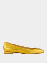 Francesco Russo Old Gold Laminated Nappa Leather Ballerinas