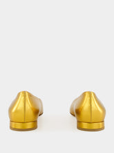 Francesco Russo Old Gold Laminated Nappa Leather Ballerinas