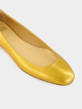 Francesco Russo Old Gold Laminated Nappa Leather Ballerinas
