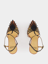 Francesco Russo Black Cage Sandal in Patent Leather