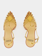 Francesco Russo Gold Cage Sandals in Kid Leather
