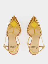 Francesco Russo Gold Cage Sandals in Kid Leather