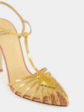 Francesco Russo Gold Cage Sandals in Kid Leather