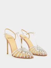 Francesco Russo Silver Cage Sandals in Mirrored Leather