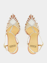 Francesco Russo Silver Cage Sandals in Mirrored Leather