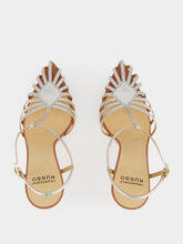 Francesco Russo Silver Cage Sandals in Mirrored Leather