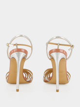 Francesco Russo Silver Cage Sandals in Mirrored Leather