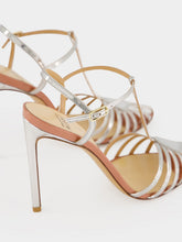 Francesco Russo Silver Cage Sandals in Mirrored Leather
