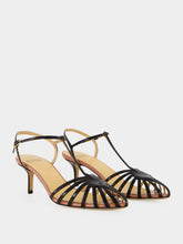 Francesco Russo Black Patent Leather Cage Sandals