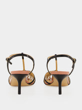 Francesco Russo Black Patent Leather Cage Sandals
