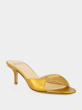Francesco Russo Old Gold Laminated Nappa Leather Mules
