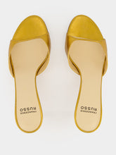 Francesco Russo Old Gold Laminated Nappa Leather Mules