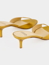Francesco Russo Old Gold Laminated Nappa Leather Mules