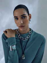 Lizzie Fortunato Silver Mist Organic Cuff with Amazonite Stones