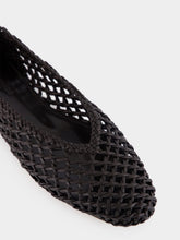 Le Monde Beryl Black Ballerinas Regency Knotted Leather