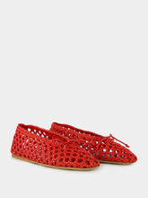 Le Monde Beryl Regency Slipper in Crimson Woven Leather
