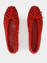 Le Monde Beryl Regency Slipper in Crimson Woven Leather