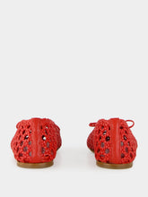 Le Monde Beryl Regency Slipper in Crimson Woven Leather