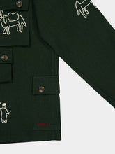 Baziszt Deep Green Ride Embroidered Cotton Shirt