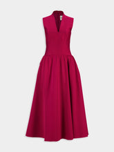 Roland Mouret Pink Dropped Waist Gathered Taffeta Dress