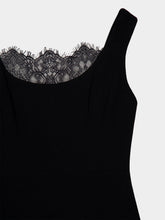 Roland Mouret Black Wool Crepe Cocktail Dress with Lace Insert