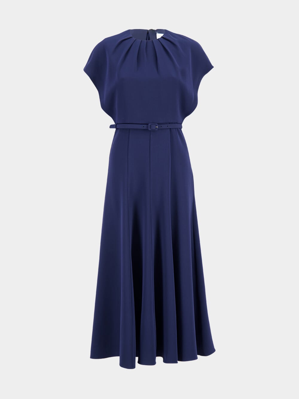 Roland Mouret Navy Cady Flared Cape Midi Dress Fashion Clinic