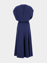 Roland Mouret Navy Cady Flared Cape Midi Dress