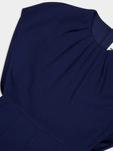 Roland Mouret Navy Cady Flared Cape Midi Dress