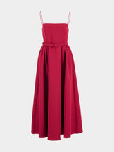 Roland Mouret Dark Red Crepe Belted Maxi Dress