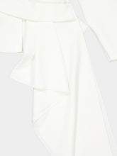 Roland Mouret Cream Off-Shoulder Draped Jacket