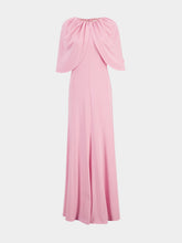 Roland Mouret Pink Gathered Cape Jersey Gown
