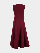 Roland Mouret Burgundy Asymmetrical Twist Midi Dress