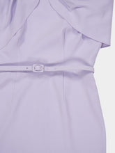 Roland Mouret Lavender Satin Crepe Cape Midi Dress