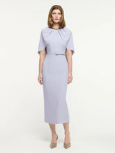 Roland Mouret Lavender Satin Crepe Cape Midi Dress