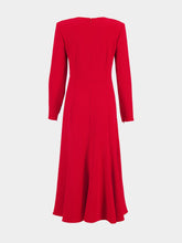 Roland Mouret Red Long Sleeve Light Cady Midi Dress
