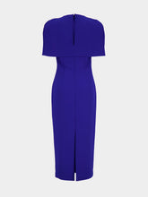 Roland Mouret Royal Blue Cape Tencel Midi Dress