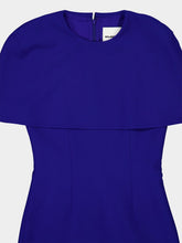 Roland Mouret Royal Blue Cape Tencel Midi Dress