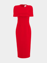Roland Mouret Red Cape Crepe Midi Dress