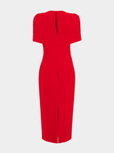 Roland Mouret Red Cape Crepe Midi Dress