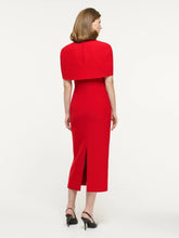 Roland Mouret Red Cape Crepe Midi Dress